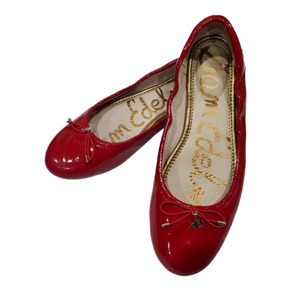 Sam Edelman Womens 8.5 Felicia Red Ballet Flats Bow - Picture 1 of 11